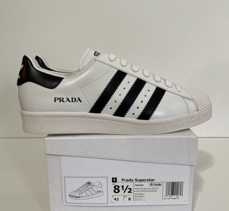 Adidas Superstar Prada White Black Sz 8 5