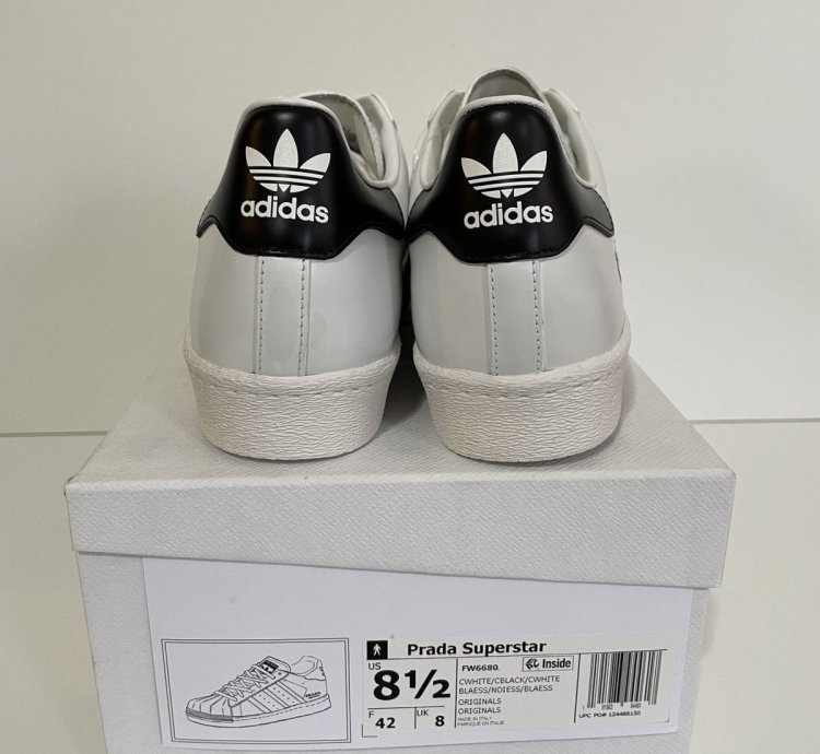 Adidas Superstar Prada White Black Sz 8 5