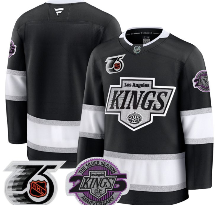 Men Team Jersey Los Angeles Kings 91-92 75th 25th Anniversary Stitched Black