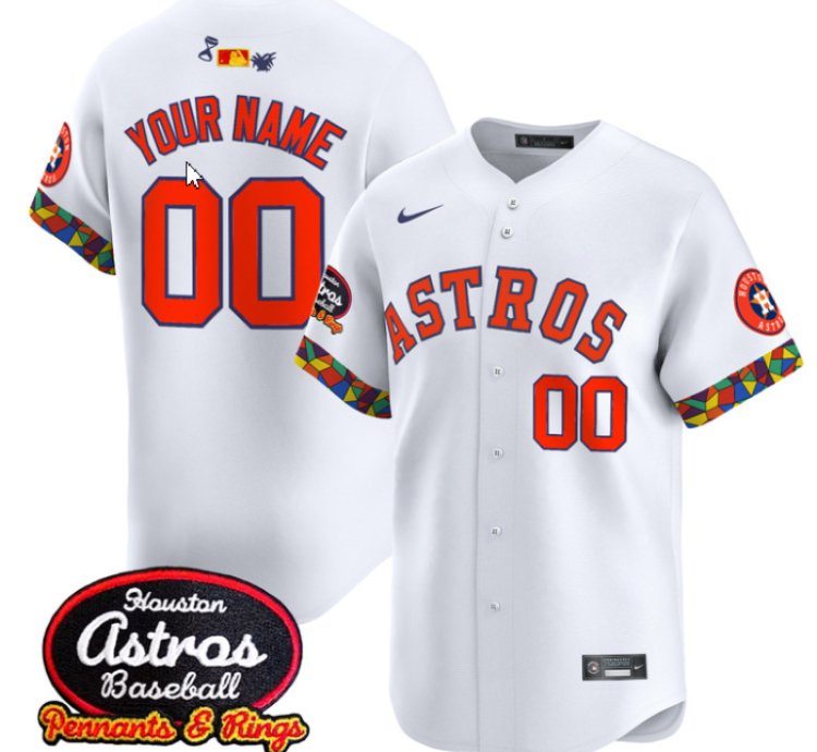 Custom Houston Astros Jersey El Tiempo Cantina Vapor Premier Limited Stitched White