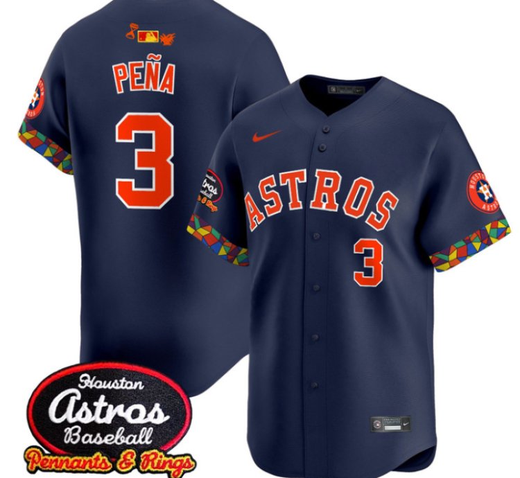Jeremy Pena Jersey 3 Houston Astros X El Tiempo Cantina Vapor Premier Limited Stitched Navy