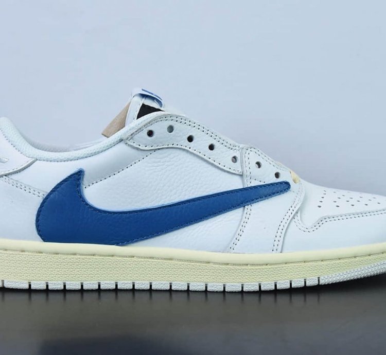 Fragment Design X Travis Scott X Air Jordan 1 Retro Low White Royal Blue