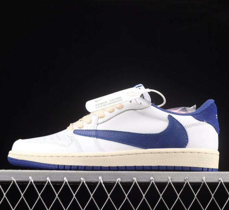 Fragment Design X Travis Scott X Air Jordan 1 Retro Low White Royal Blue