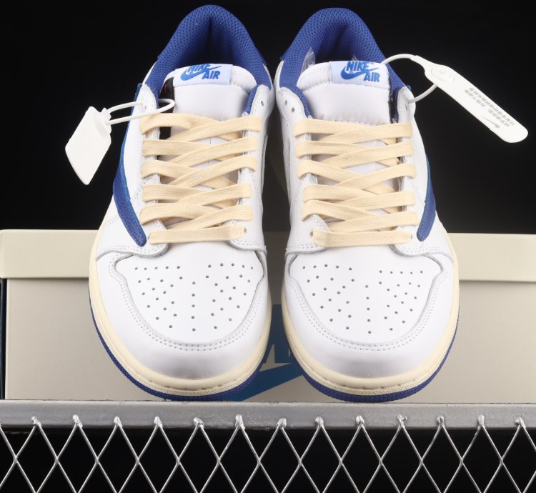 Fragment Design X Travis Scott X Air Jordan 1 Retro Low White Royal Blue
