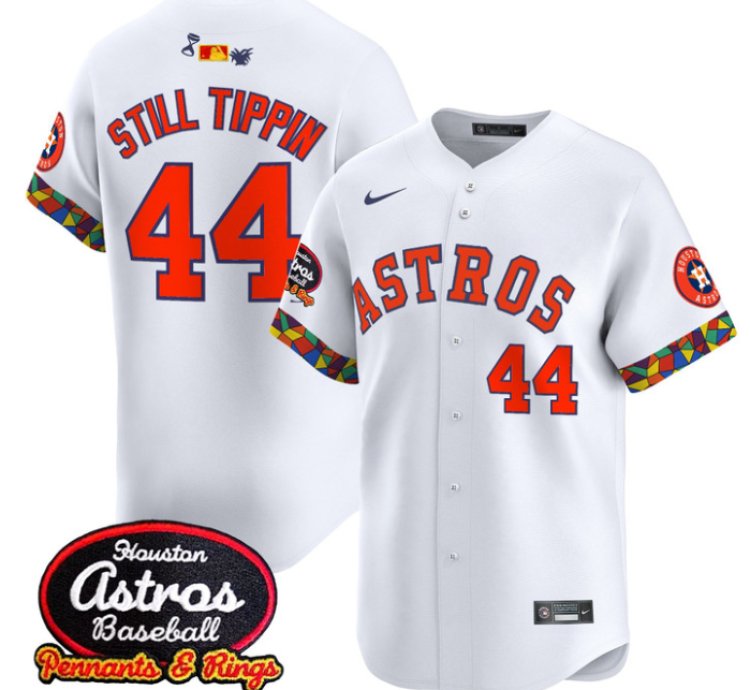 Still Tippin Jersey 44 Houston Astros X El Tiempo Cantina Vapor Premier Limited Stitched White