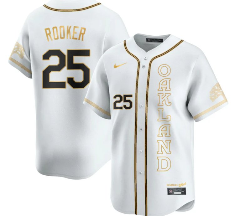 Brent Rooker Jersey 25 Oakland Athletics City Connect Concept Stitched White Gold