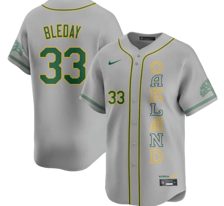 Jj Bleday Jersey 33 Oakland Athletics City Connect Concept Stitched Gray