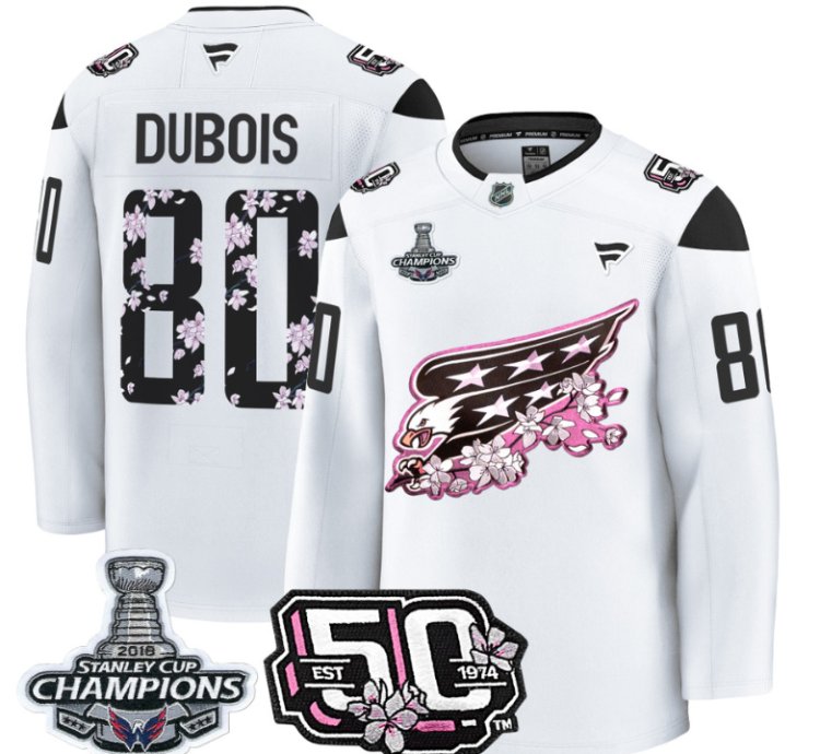 Pierre-luc Dubois Jersey 80 Washington Capitals 50th 2018 Stanley Cup Champions Patch White