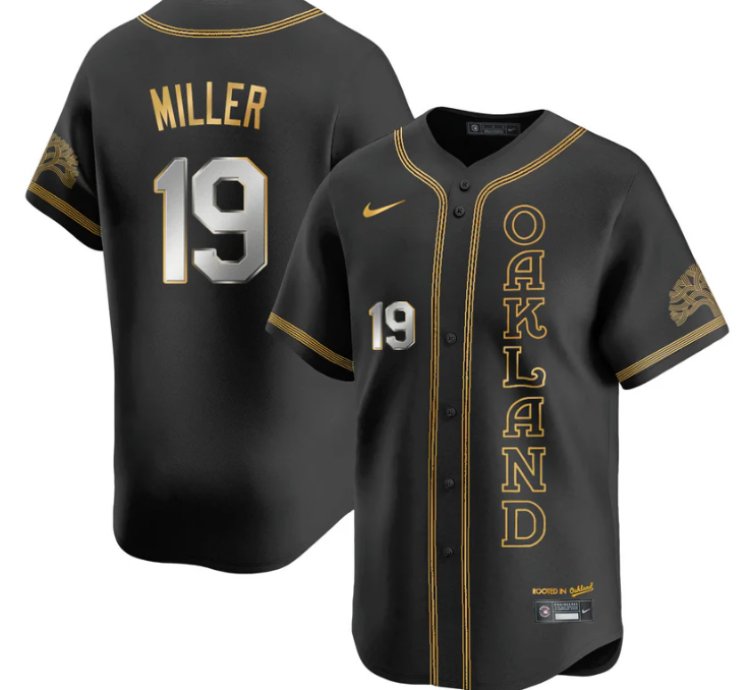 Mason Miller Jersey 19 Oakland Athletics City Connect Concept Stitched Black Gold