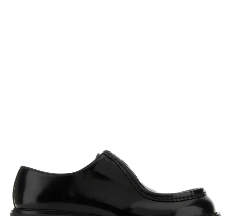 Black Leather Diapason Lace-up Shoes