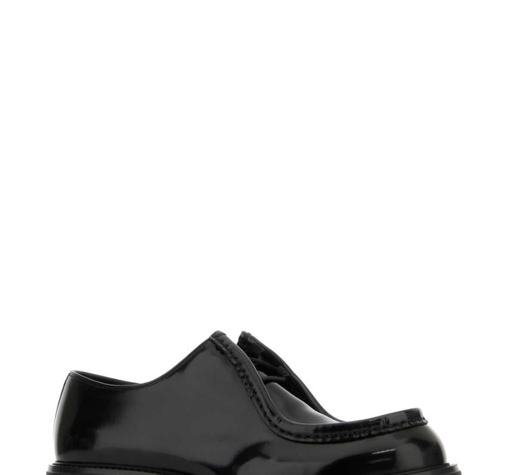 Black Leather Diapason Lace-up Shoes