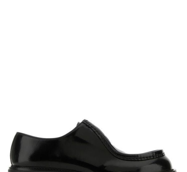 Black Leather Diapason Lace-up Shoes