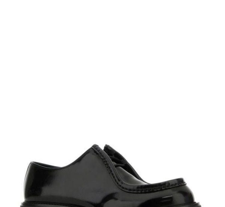 Black Leather Diapason Lace-up Shoes