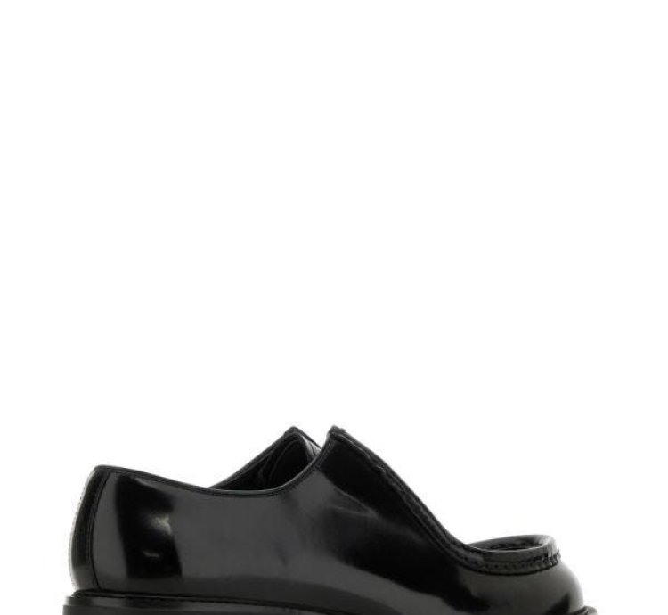 Black Leather Diapason Lace-up Shoes
