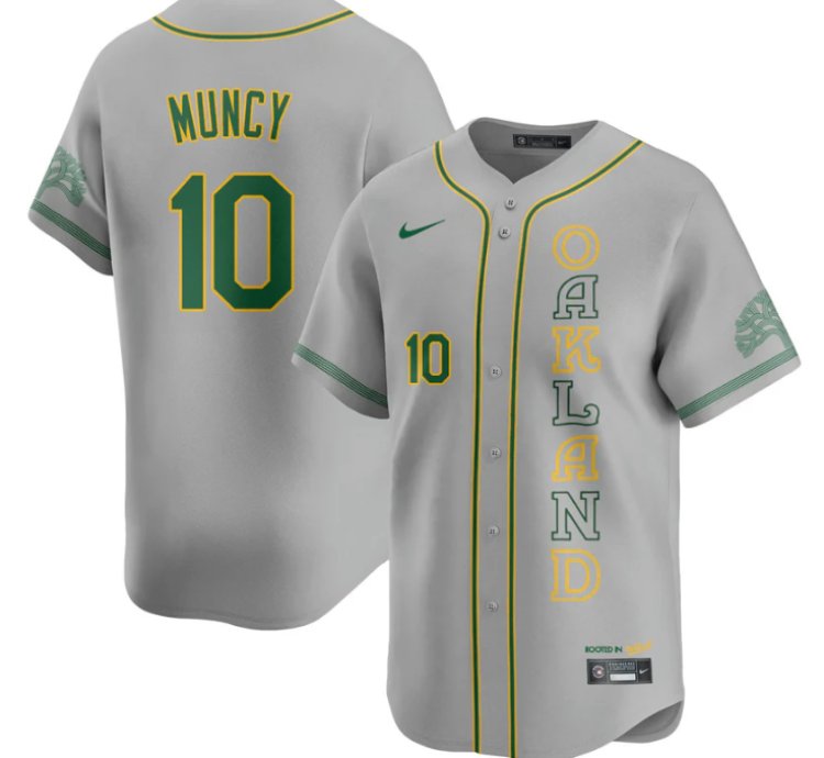 Max Muncy Jersey 10 Oakland Athletics City Connect Concept Stitched Gray