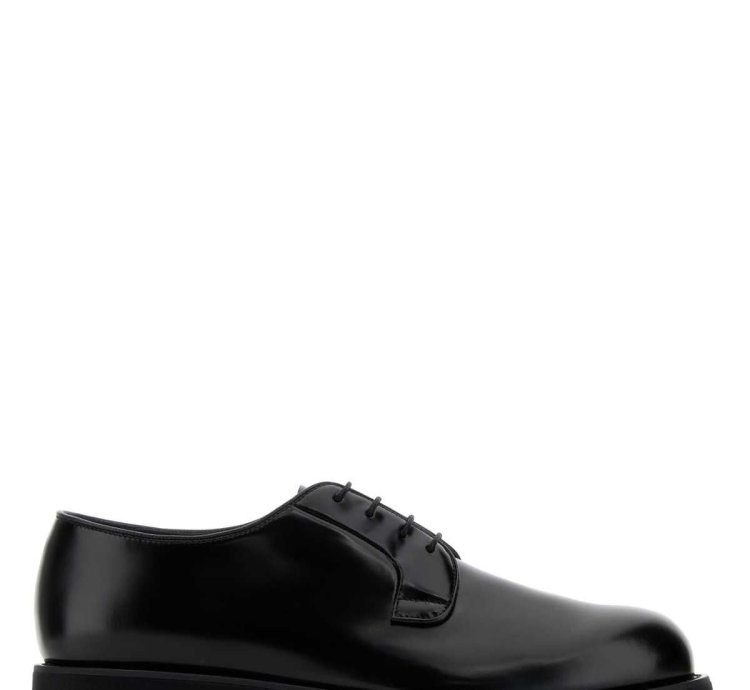 Black Leather Lace-up Shoes