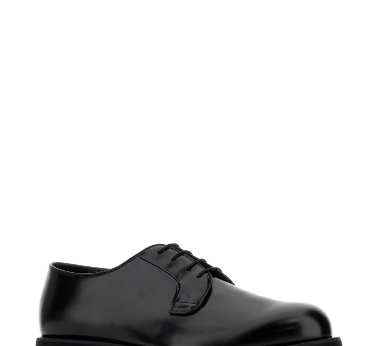 Black Leather Lace-up Shoes