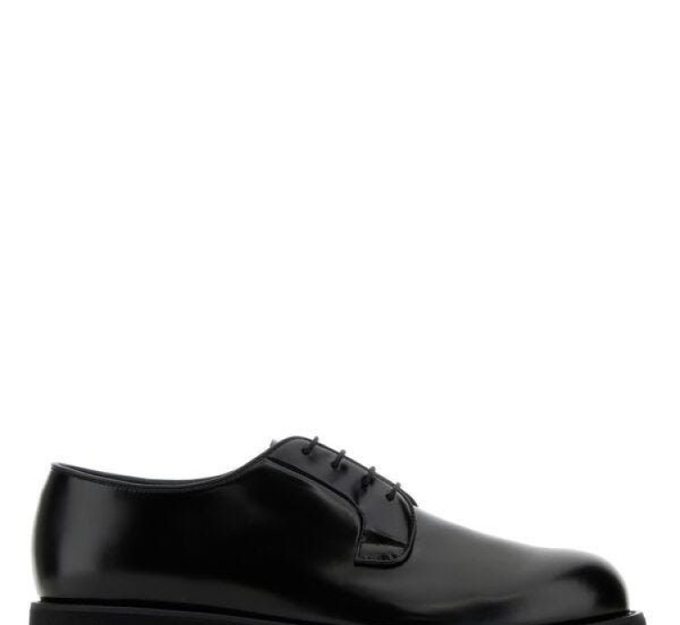 Black Leather Lace-up Shoes