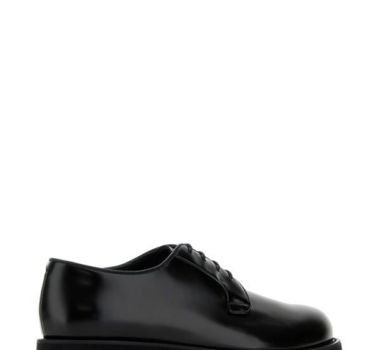 Black Leather Lace-up Shoes