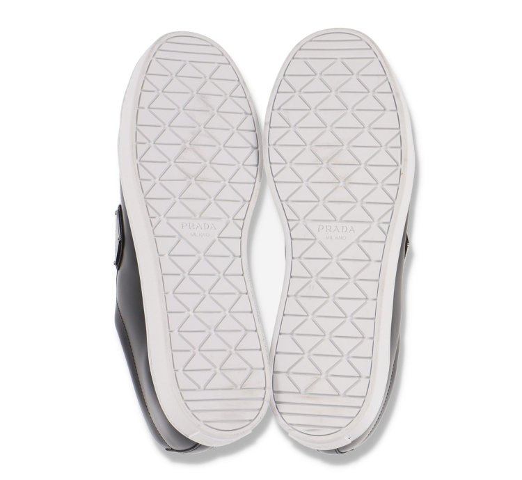 Black Leather Logo Plaque Trainers