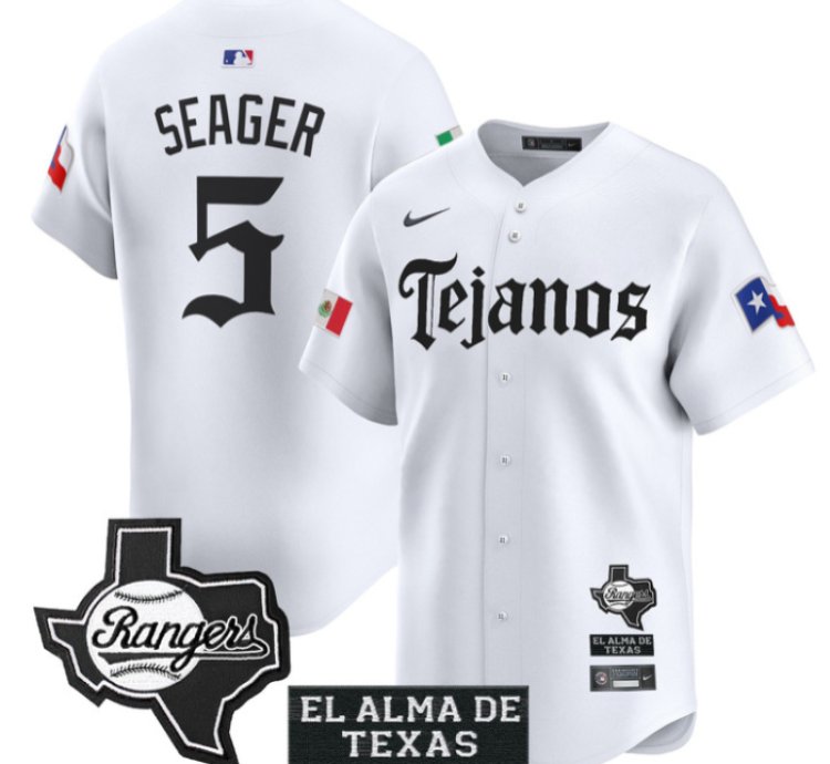 Corey Seager Jersey 5 Texas Rangers Mexico Tejano Barrio Style Vapor Limited Stitched White