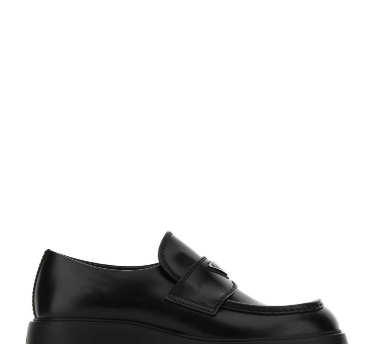 Black Leather Monolith Loafers