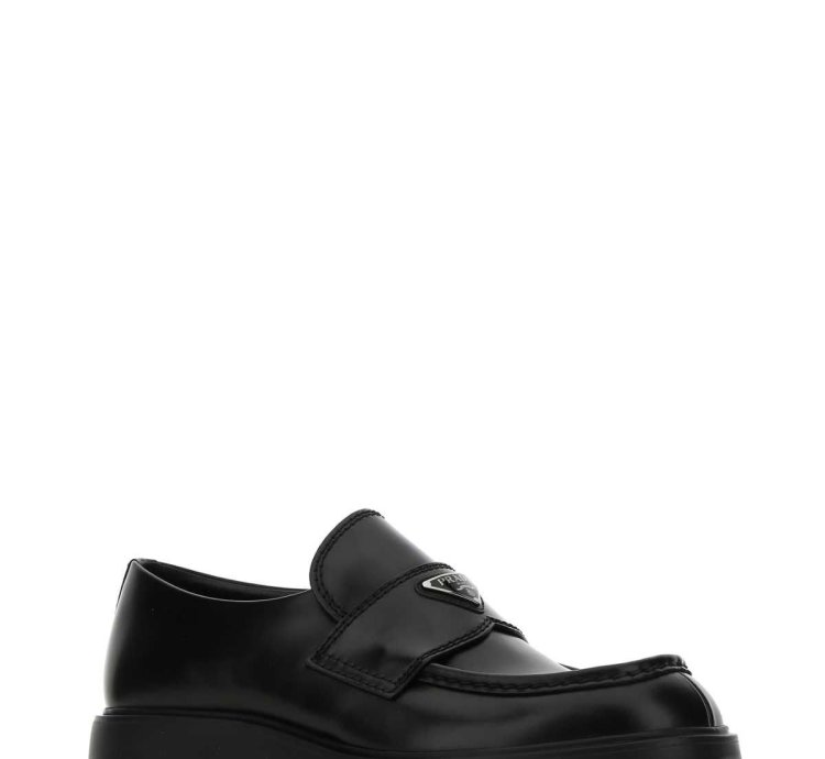 Black Leather Monolith Loafers