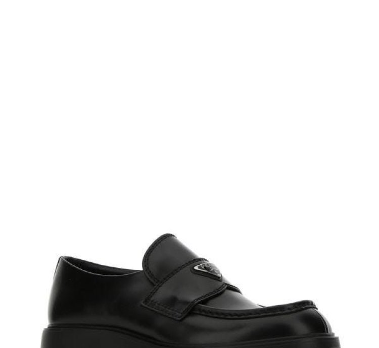 Black Leather Monolith Loafers
