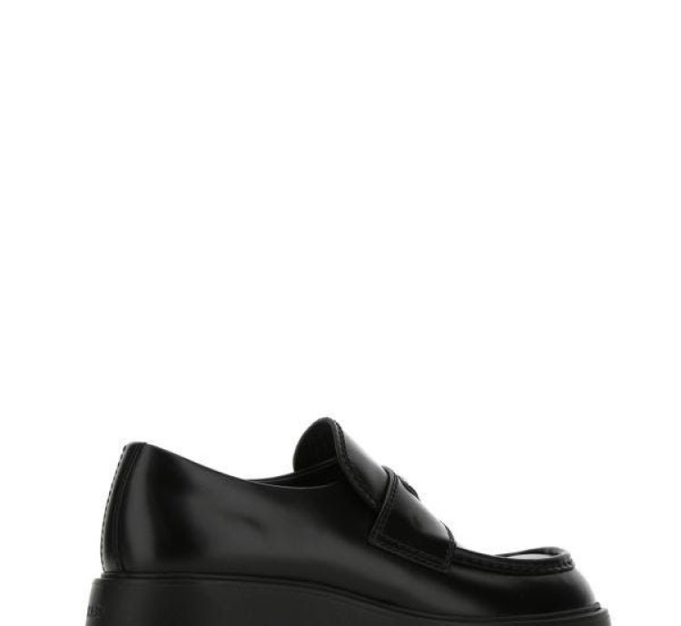 Black Leather Monolith Loafers