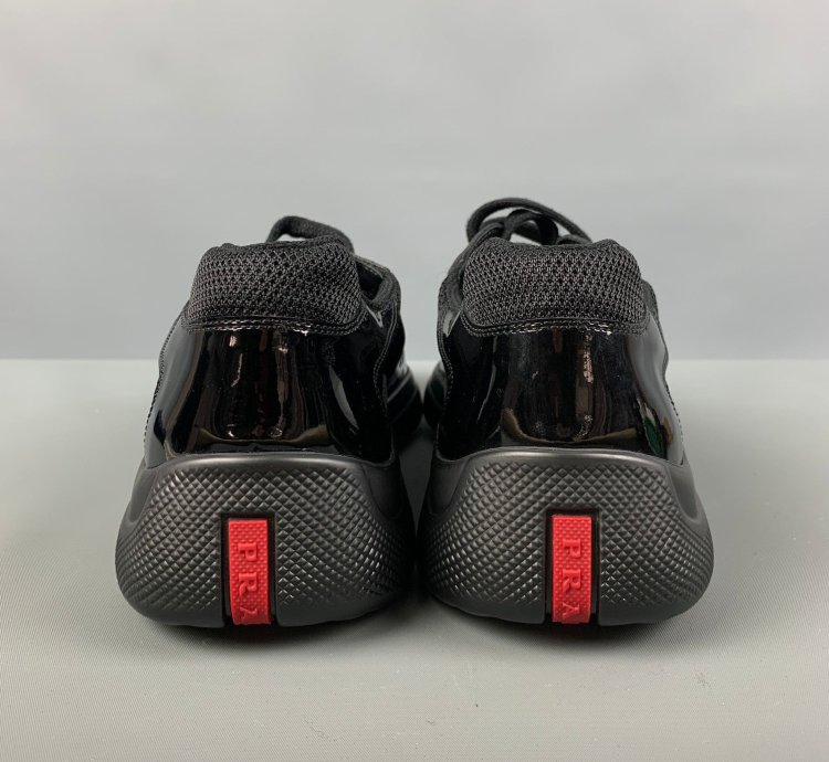 Black Mixed Materials Mesh Low Top Sneakers