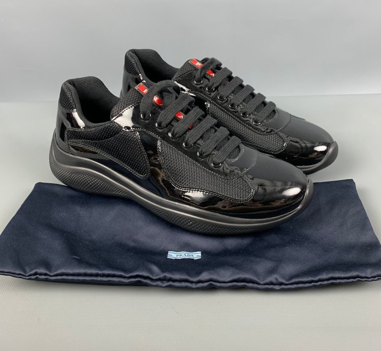 Black Mixed Materials Mesh Low Top Sneakers