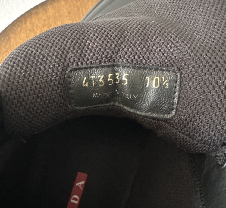 Black Prada Linea Rossa High Top Sneakers