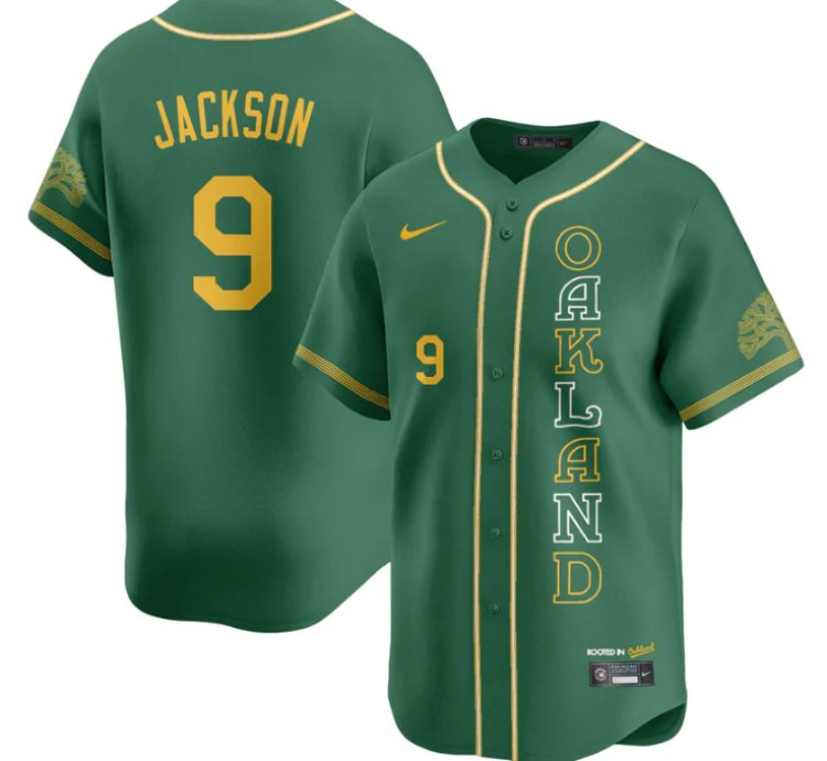 Reggie Jackson Jersey 9 Oakland Athletics City Connect Concept Stitched Green