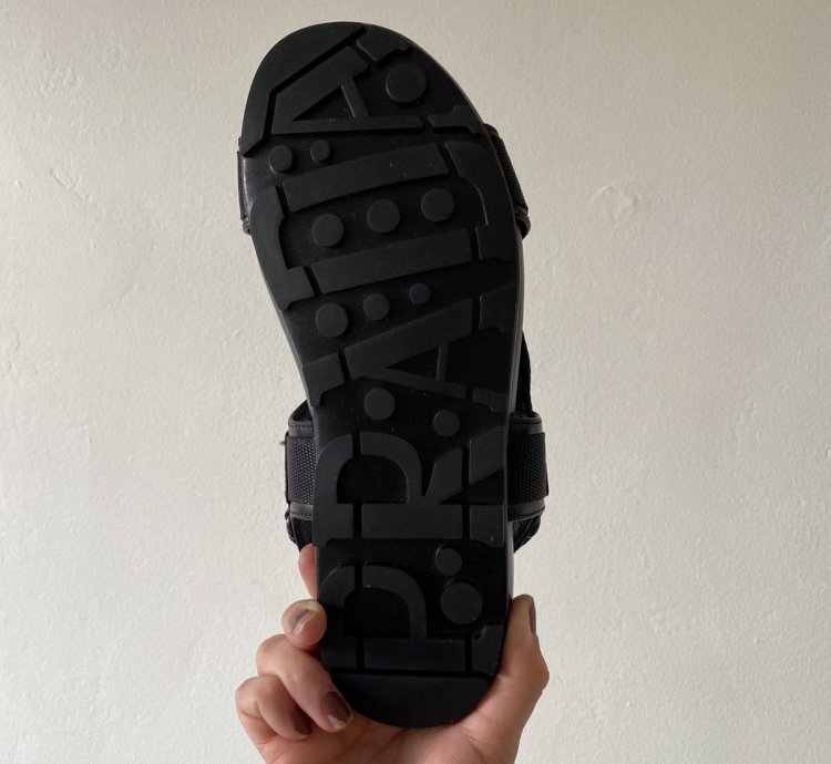 Black Prada Sandals Nylon-leather