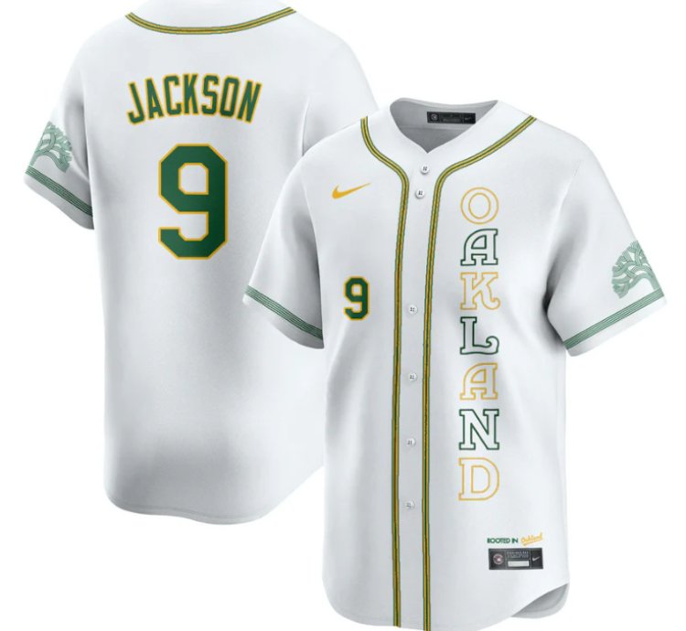 Reggie Jackson Jersey 9 Oakland Athletics City Connect Concept Stitched White