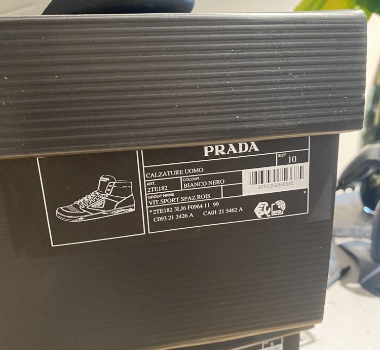Black Week Prada District Leather High-top Sneaker