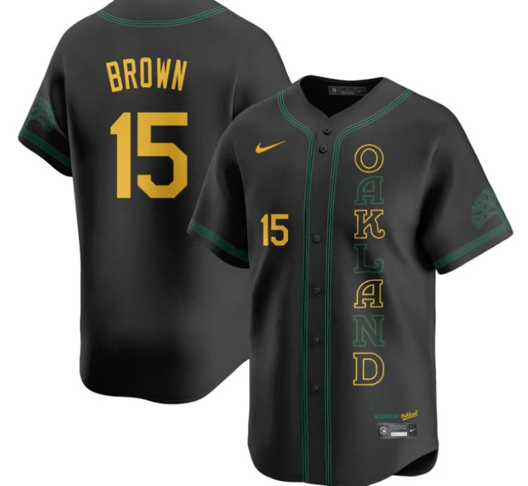 Seth Brown Jersey 15 Oakland Athletics City Connect Concept Stitched Black