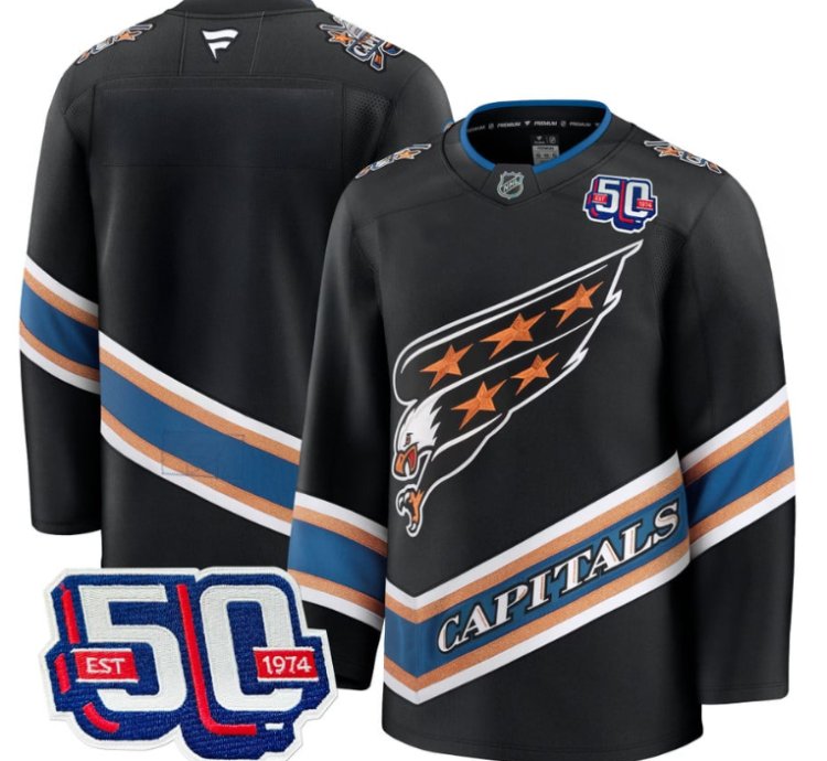 Men Team Jersey Washington Capitals 50th Anniversary Stitched Screaming Eagle
