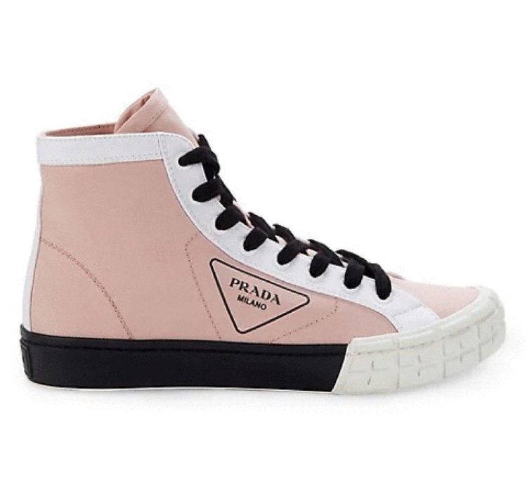 Bnwt Prada Gabardine Hi-top Sneakers
