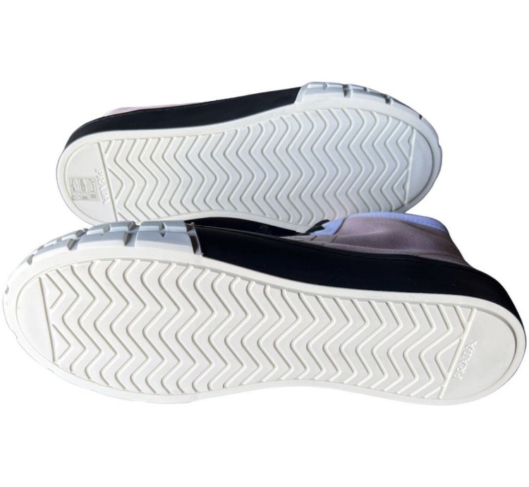Bnwt Prada Gabardine Hi-top Sneakers