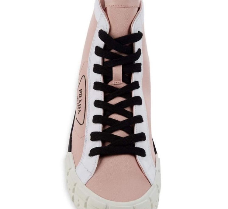 Bnwt Prada Gabardine Hi-top Sneakers