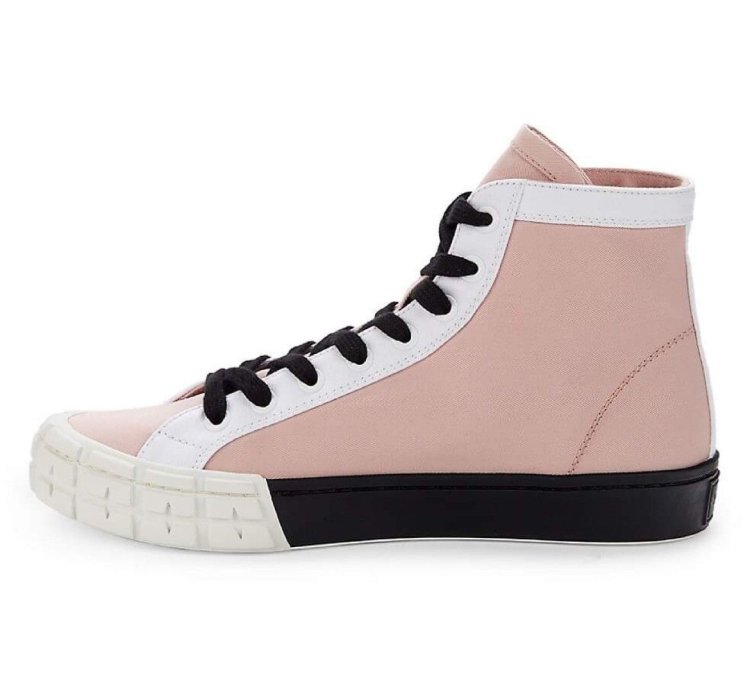 Bnwt Prada Gabardine Hi-top Sneakers
