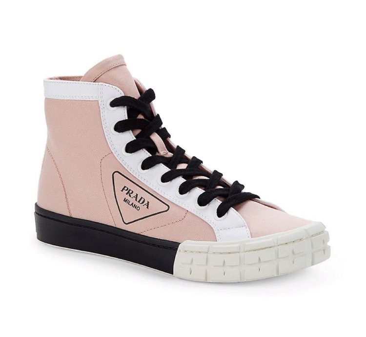 Bnwt Prada Gabardine Hi-top Sneakers