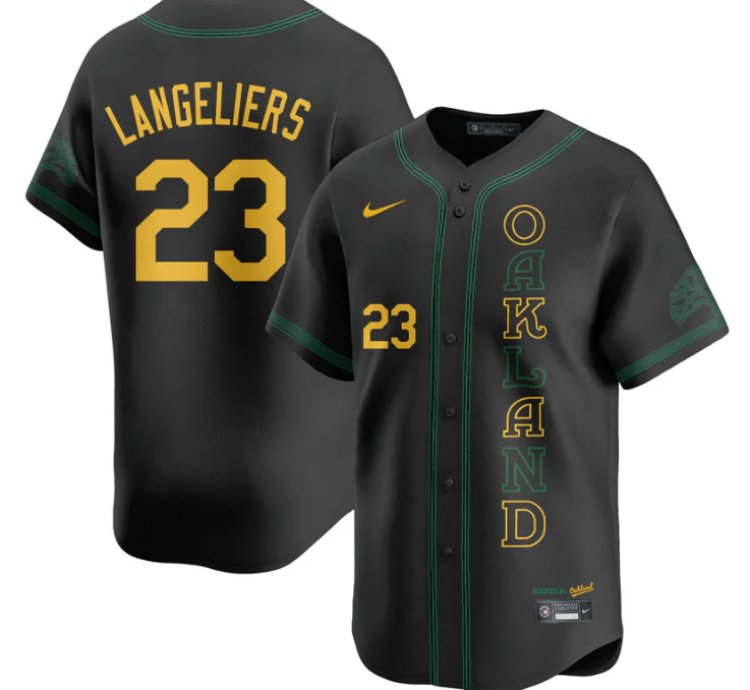 Shea Langeliers Jersey 23 Oakland Athletics City Connect Concept Stitched Black
