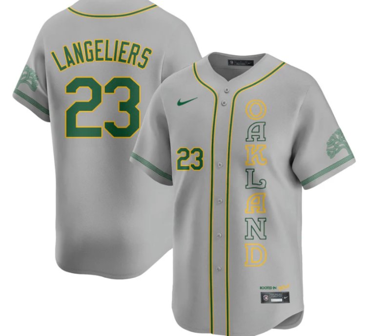 Shea Langeliers Jersey 23 Oakland Athletics City Connect Concept Stitched Gray