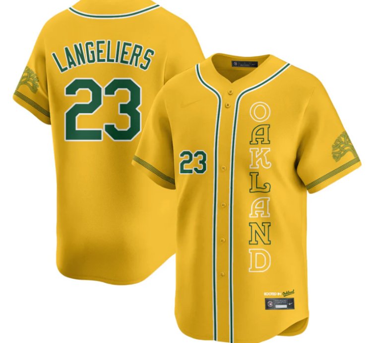 Shea Langeliers Jersey 23 Oakland Athletics City Connect Concept Stitched Yellow