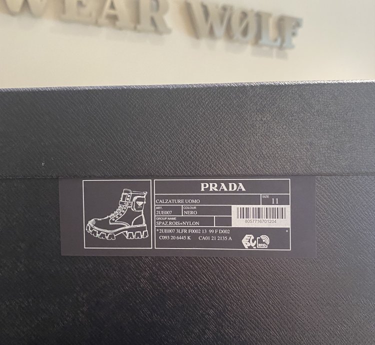 Bnwt Prada Logo Combat Boots Ankle Pouch