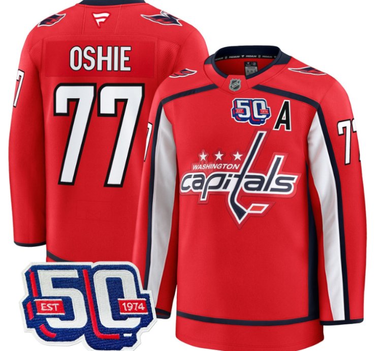 Men Tj Oshie Jersey 77 Washington Capitals 50th Anniversary Red