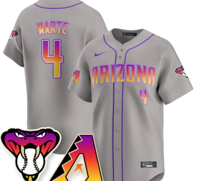 Ketel Marte Jersey 4 Arizona Diamondbacks 2025 City Connect Concept Stitched Gray