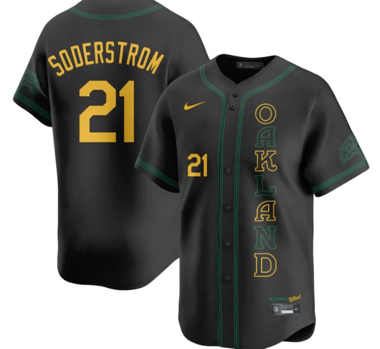 Tyler Soderstrom Jersey 21 Oakland Athletics City Connect Concept Stitched Black